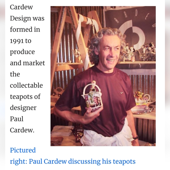 Cardew Design Small Decorative Teapot Grandfather Clock With Cat & Mouse - Picture 10 of 10